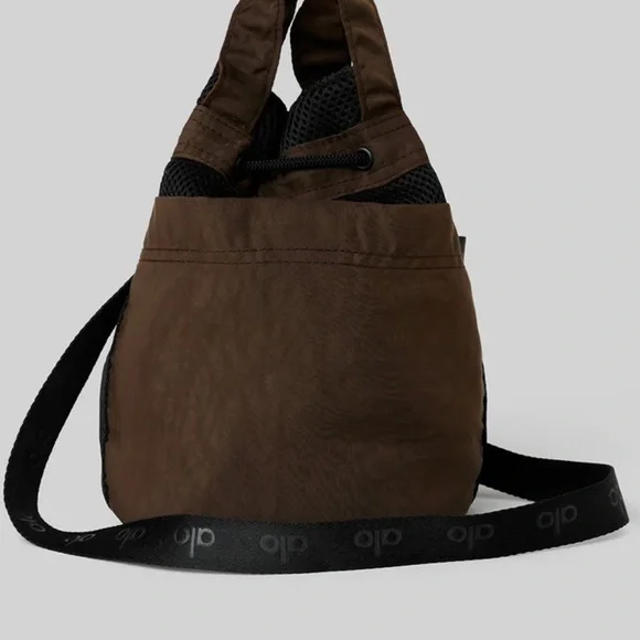 Alo Utility Cross Body Bucket Bag in Espresso + Black - Picture 2 of 13